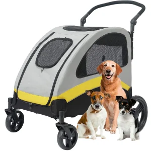 Foldable Ultra-large 4 Wheels Dog Stroller/Carrier