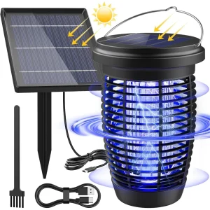 Solar Bug Zapper W/Rechargeable Insect Fly Trap