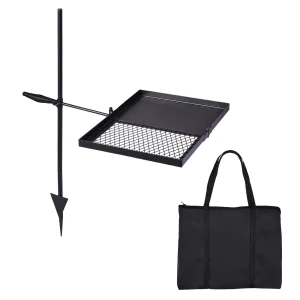 Portable Folding Swivel Campfire Grill W/Carrying Bag